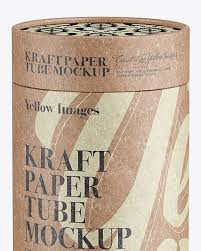 Download Close Kraft Paper Tube Mockup In Tube Mockups On Yellow Images Object Mockups Kraft Paper Papercrafting Gifts Cardboard Cartons PSD Mockup Templates