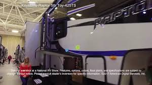 And a master bedroom conveniently located in the front. New 2020 Keystone Rv Raptor 425ts Toy Hauler Fifth Wheel At Optimum Rv Ocala Fl 0rp110