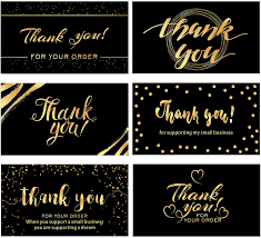 Unlike a typo on a product. Buy 120 Mini Thank You For Your Order Business Cards Shopping Purchase Thanks Greeting Cards To Customer Appreciation Cards For Small Business Owners 3 5 X 2 Inch Black And Gold Theme Online
