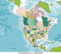 Map of canada and usa geography of canada, canada. North America Map With Usa Canada And Mexico The Largest Countries Of The North America Are Canada The United States And Canstock