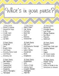 Bridal Shower Game What S In Your Purse Instant Download Digital File Bridal Shower Shoe Game Bridal Shower Colors Bridal Shower Games
