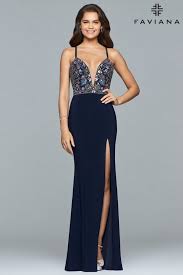 Faviana 10067 Faviana Prom Dresses Faviana Dresses Plunging V Neck Dress