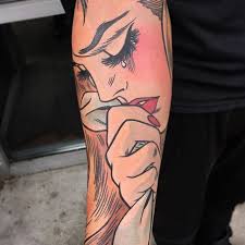 The teardrop tattoo or tear tattoo is a symbolic tattoo of a tear that is placed underneath the eye. Tattoo Uploaded By Stacie Mayer Comic Book Style Woman Crying Tattoo By Whitney Havok Comic Comicbook Woman Whitneyhavok 123731 Tattoodo