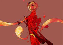 unusual colors for youmu konpaku the half ghost gardener from touhou