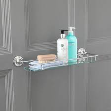 Any bathroom shelves and surfaces are next, making sure i rinse out minkeh in between. Milano Elizabeth Traditional Glass Bathroom Shelf With Chrome Frame
