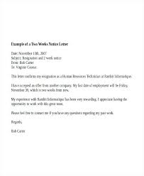 letter of resignation 2 weeks notice – Letter Resume Collection
