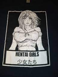 Weird! HENTAI GIRLS ANIME Girl Shirt XL, free ship vintage? white on black  | eBay