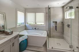 In this case we replaced an unused bathtub with full height walnut cabinets to store all bathroom and deck supplies. The Best Bathroom Remodeling Contractors In San Francisco With Photos