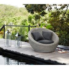 Round Gray Resin Wicker Outdoor Lounge Chair In 2020 Lounge Chair Outdoor Garden Lounge Chairs Patio Lounge Chairs