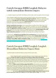Terbinalah sebuah sistem bagaimana memperbaiki krisis ekonomi negara. Contoh Jawapan Kbkk Langkah Malaysia Untuk Memajukan Ekonomi Negara