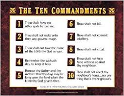 Kjv Ten Commandments Wall Chart Laminated