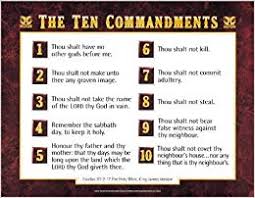 kjv ten commandments wall chart laminated