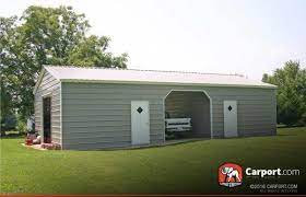 24 X 31 Vertical Roof Double Wide Metal Garage Metal Building Homes Metal Garages Metal Buildings