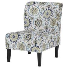Peabody Slipper Chair Floral Print Accent Chair Printed Accent Chairs Blue Accent Chairs