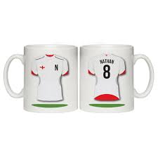 England Football Shirt Mug Personalised With Any Name Up To Etsy England Football Shirt Personalized Mugs Football Shirts