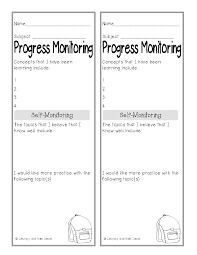 literacy math ideas free student self monitoring forms