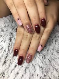 Balayage uses a sweeping method to paint the hair without using foil. Matte Burgundy Rose Gold Acrylic Nails Matte