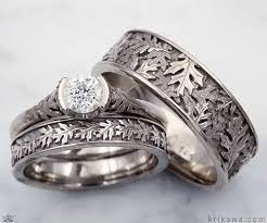 Leaf And Vine Wedding Rings Wedding Rings Sets His And Hers Wedding Ring Sets Nature Inspired Wedding Ring