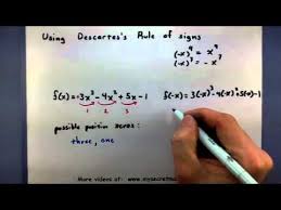 pre calculus using descartes rule of signs