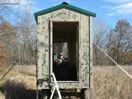 I will design and build for easy access for handicapped or elderly. We Made A Hunting Shack On Wheels To Move Around Friend Enjoying Deer Blind Plans Deer Blind Hunting Shack