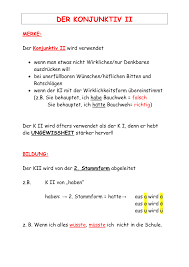 Der Konjunktiv Ii Merktext Doc Unterrichtsmaterial In Den Fachern Daz Daf Deutsch In 2020 Deutsch Nachhilfe Konjunktiv Lernen Tipps Schule