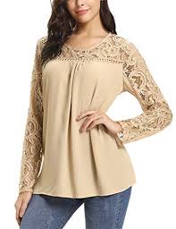 Blouse blanche ou blouse noire, blouse en voile ou blouse. Abollria Chemisier Femme Dentelle Tunique Haut Femme Chic Manches Longues Tops Blouse Pull Col Rond Fleuri