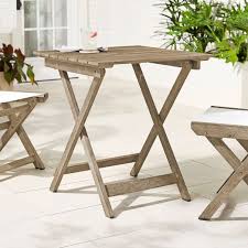 Tidyard 3 piece folding bistro set wooden folding table and 2 foldable chairs with gray cushions dining set acacia wood outdoor furniture space saving for garden backyard terrace balcony. Portside Outdoor Folding Bistro Table