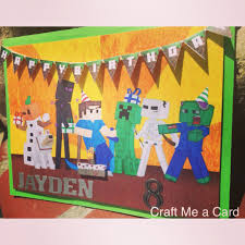 Birthday Card For 8 Year Old Boy Minescape Handmade Birthday Card For Boy Turning 8 Years Old Made By Craft Me A Card Handmade Birthday Cards Birthday Cards For Boys Cards Handmade