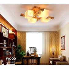 Iron And Wood Chandelier Square Glass Shades 4 5 Lighting Kids Room Fairy Gifts For Christmas