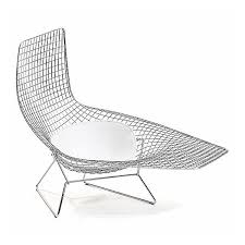 Bertoia Asymmetric Chaise With Seat Cushion Modern Lounge Chairs Bertoia Bertoia Chaise