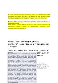 Topping the list is washington, with maryland and nebraska close behind in second and third. Pdf Pediatric Oncology Social Workers Experience Of Compassion Fatigue