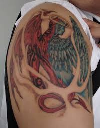 Maybe you would like to learn more about one of these? Half Angel Half Demon Coloured Tattoo Tattooimages Biz