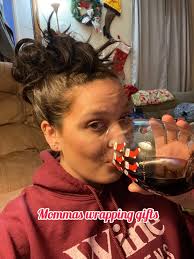 Watching Christmas movies in the basement while my wife wraps gifts.