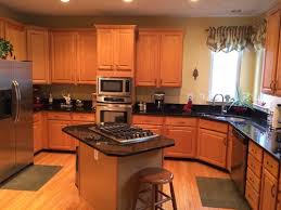 with honey oak cabinets