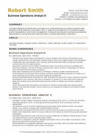 business operations analyst resume