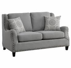 Gratis lieferung bis in dein zuhause. Halton 2 Pc Gray Fabric Sofa Set With Nailheads By Homelegance
