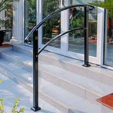 Choose from white, bronze, or black metal balusters to match the surrounding décor. Buy Handrails Handrails For Outdoor Steps Sturdy Wrought Iron Handrails Outdoor Stair Railing Fits 1 To 4 Steps Black Online In Indonesia B08dkdmw8r