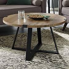 Amazon Com We Furniture Azf30mwctro Coffee Table Rustic Oak Kitchen Dining Round Coffee Table Rustic Coffee Table Round Coffee Table