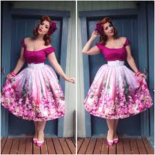 Miss Victory Violet Top And Belt Pinup Girl Clothing Skirt