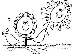 Smiling Sun Flower Coloring Page Kids Play Color In 2020 Spring Coloring Pages Sun Coloring Pages Flower Coloring Pages