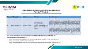 Listrik padam sejak sekitar pukul 12 siang tadi, dan perlahan mulai pulih di beberapa wilayah mulai pukul 6 petang. Info Pemeliharaan Jaringan Listrik Pln Ulp Tulung Hari Ini Kamis 26 September 2019 Tribun Jateng