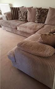 Dfs grey black leather corner sofa. Cream Cord Sofa