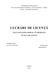 Majoritatea studenților intră în panică la gândul de a scrie o teză pe diferite. Viata Religios Morala Lucrare De Licenta