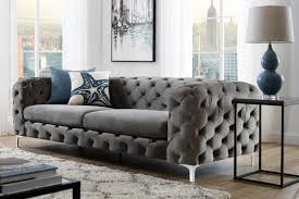 Sofa Barocco Pikowana Szary Aksamit 240 Samt Sofa Haus Deko Sofa