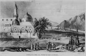 رسم توضيحي ي ظهر الشكل العام للمسجد النبوي عام 1857م masjid medina mosque pilgrimage