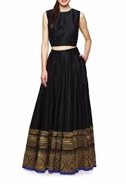 Black Boat Neck Crop Top Lehenga Tops Tops Clothing Carma Crop Top And Skirt Evening Festive Engagement Sangeet Mehendi Chanderi Silk India Indian Skirt Fashion Indian Fashion
