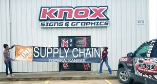 We Made This Banner For Home Depot Distribution Center Of Topeka Knox Signs Graphics 5612 D Sw Topeka Blvd Topeka Ks 66609 Ph 78 Monument Signs Channel Letters Topeka Kansas