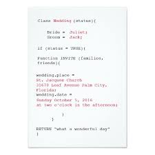 Geek Code Wedding Invitation Wedding Invitations Wedding Humor Funny Wedding Invitations