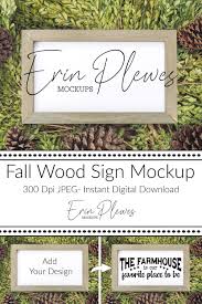 Download Farmhouse Sign Mockup Frame Mockup With Rustic Wood In Nature Fall S