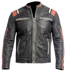 Vintage Cafe Racer Biker Leather Jacket In Usa Uk Canada Australia Germany France Greece Russia Alaska New York Los Angeles Chicago Houston Philade Cafe Racer Leather Jacket Distressed Leather Jacket Leather